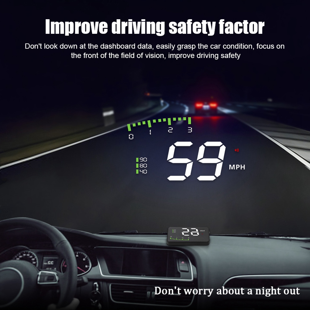 A900 Car HUD OBD RPM Meter Head-Up Display Car Accessories Multi-Display Car Digital Speed Engine RPM Water Temperature. 