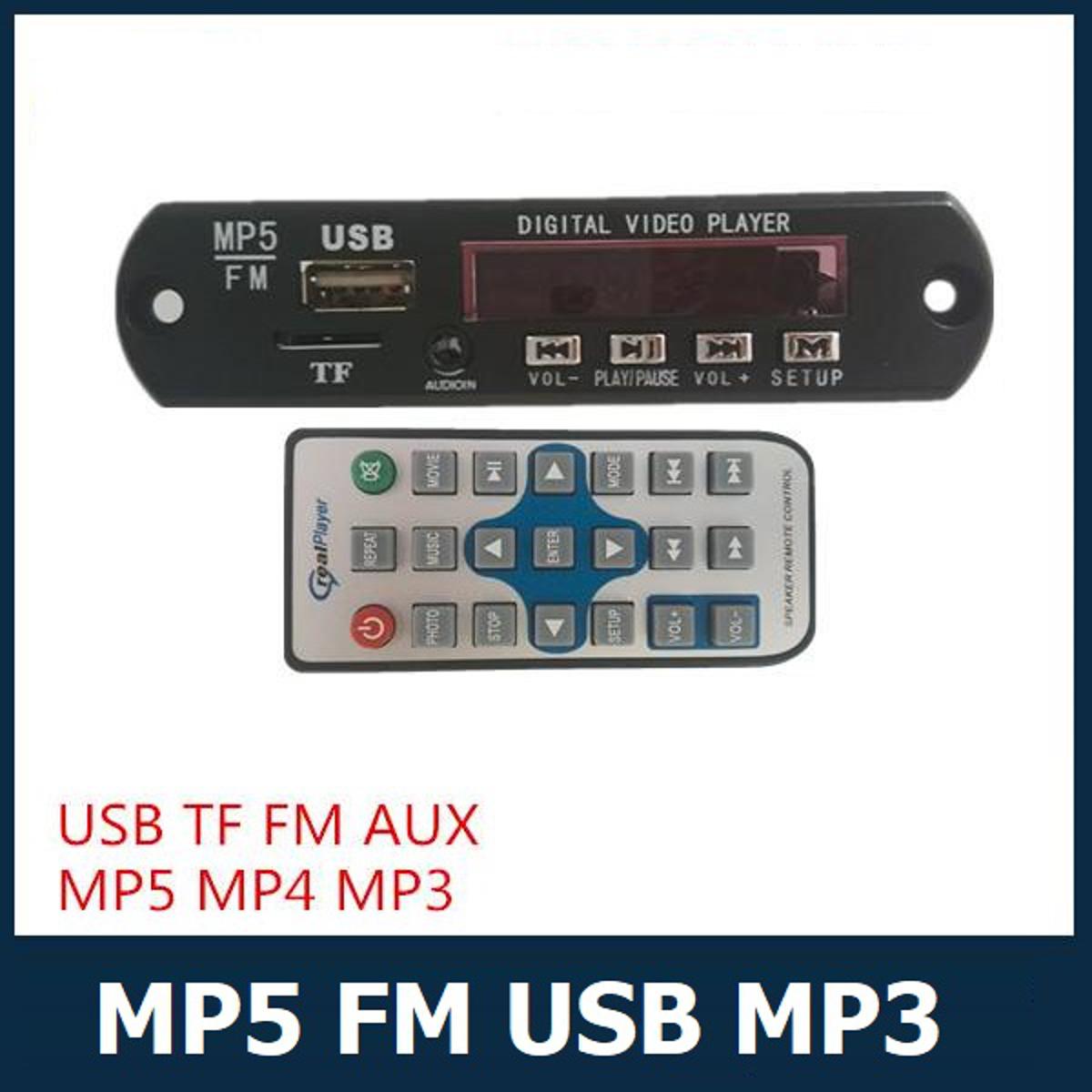 MP5 Video Circuit USB TF Card MP3 Player Module, 12V MP4 Video Kit Bluetooth MP5 Player Decoder Board For TV