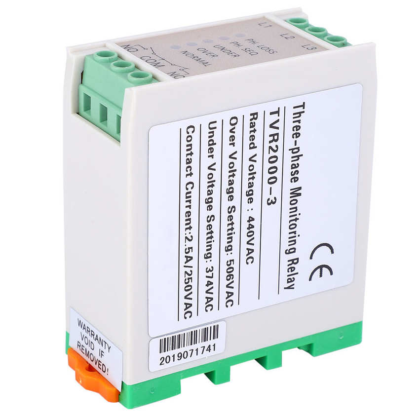 440VAC Over Under Voltage Failure Phase Sequence Protector 3Phase Power Supply. 