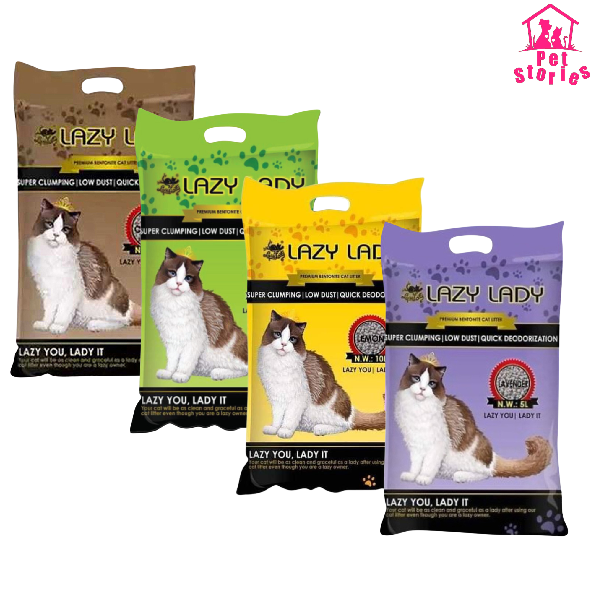 Lazy Lady Premium Bentonite Cat Litter 5L Multiple Flavour
