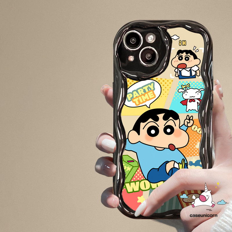 Cute Crocodile Crayon Shin-Chan Lotso Doodle Phone Case Compatible for IPhone 15ProMax 15 11 14 13 12 Pro Max X 7 8 Plus XR XS Max Cartoon 3D Wavy Curved Edge Soft Cover. 