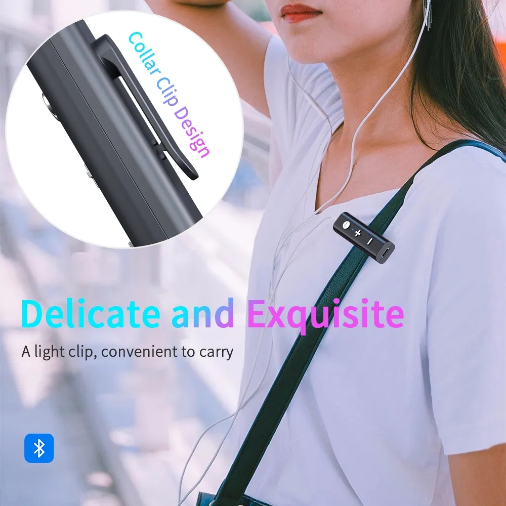 Essager USA Standard Certifications Bluetooth 5.0 Equipped Microphone Headsets Adapter Wireless Bluetooth Compatible With OMTP CTIA Headphone Plugs Receiver For 3.5mm Jack Earphone Aux Bluetooth Transmitter Audio Lightweight With Clip Headphone. 