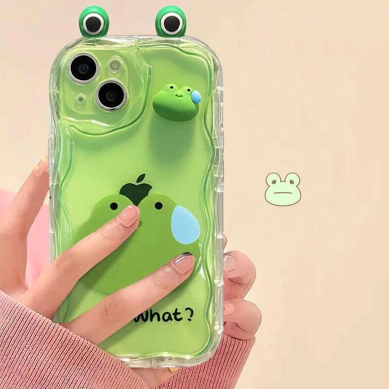 3D Ear Panda Frog Phone Case For Samsung Galaxy S24 Ultra Plus A54 A55 A34 A24 A35 A15 A33 A73 A31 A32 A51 A52 A53 A71 A72 Cover. 