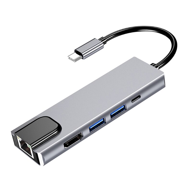 【VisioN Shop】Y5JF USB-C Multiport Adapter with 4K HHDMI-compatible Hub Ethernet 3.0. 