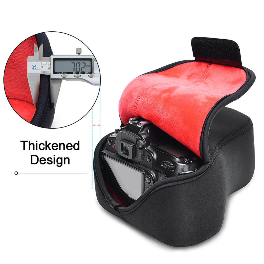 NEW- CADeN H6 Shockproof Waterproof Camera Liner Neoprene Bag Case, Size: 17 x 10.5 x 22cm (Black Red). 