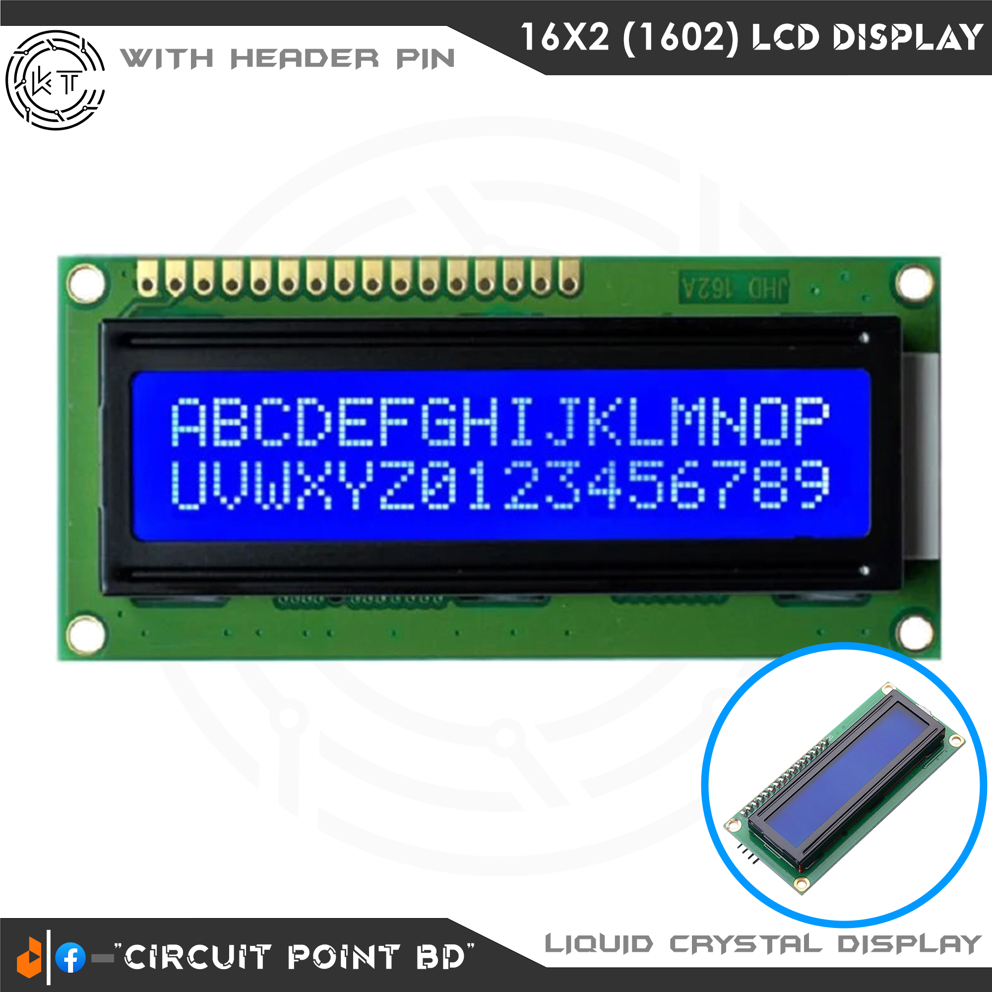 LCD1602 16X2 Character LCD Display Monitor 5v Blue Backlight Screen IIC I2C interface For Arduino/ESP/Raspberry Pi or DIY Electronics Project.