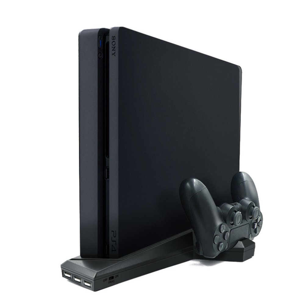 for PS4/PS4 Slim/ps4 Pro Vertical Stand with Cooling Fan Dual Controller Charger Charging Station for SONY Playstation 4 Cooler