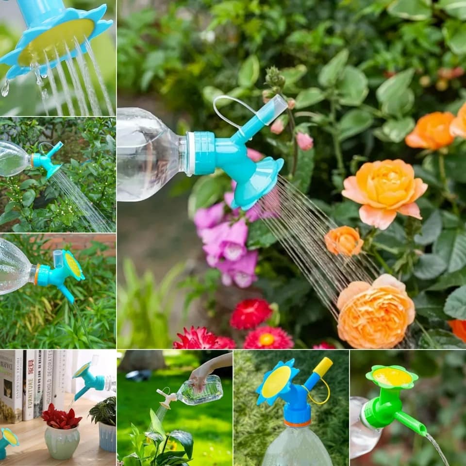 New sprinkler has a double-head design, which has multiple watering methods; and it is designed in the shape of a sunflower, which can add a fun to your gardening life.. 
