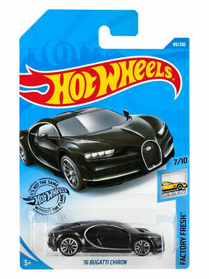Hot Wheels (Mainline) 16 Bugatti Chiron Black, Scale - 1:64