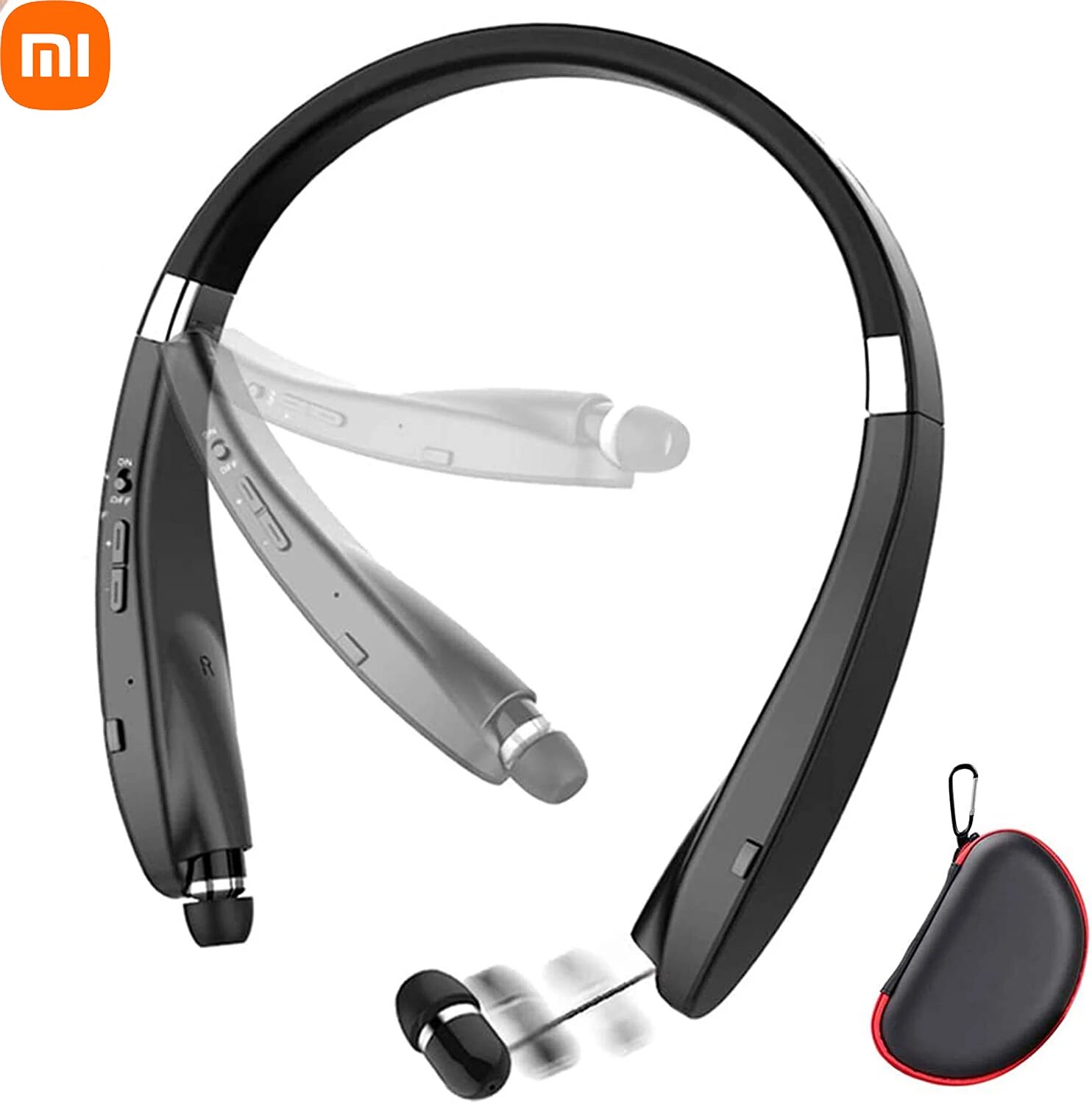 XiaoMI MIJIA SX-991 Wireless Bluetooth Headset Neckband Foldable TWS Headphones Retractable Earbuds Noise Cancelling Hifi Stereo. 