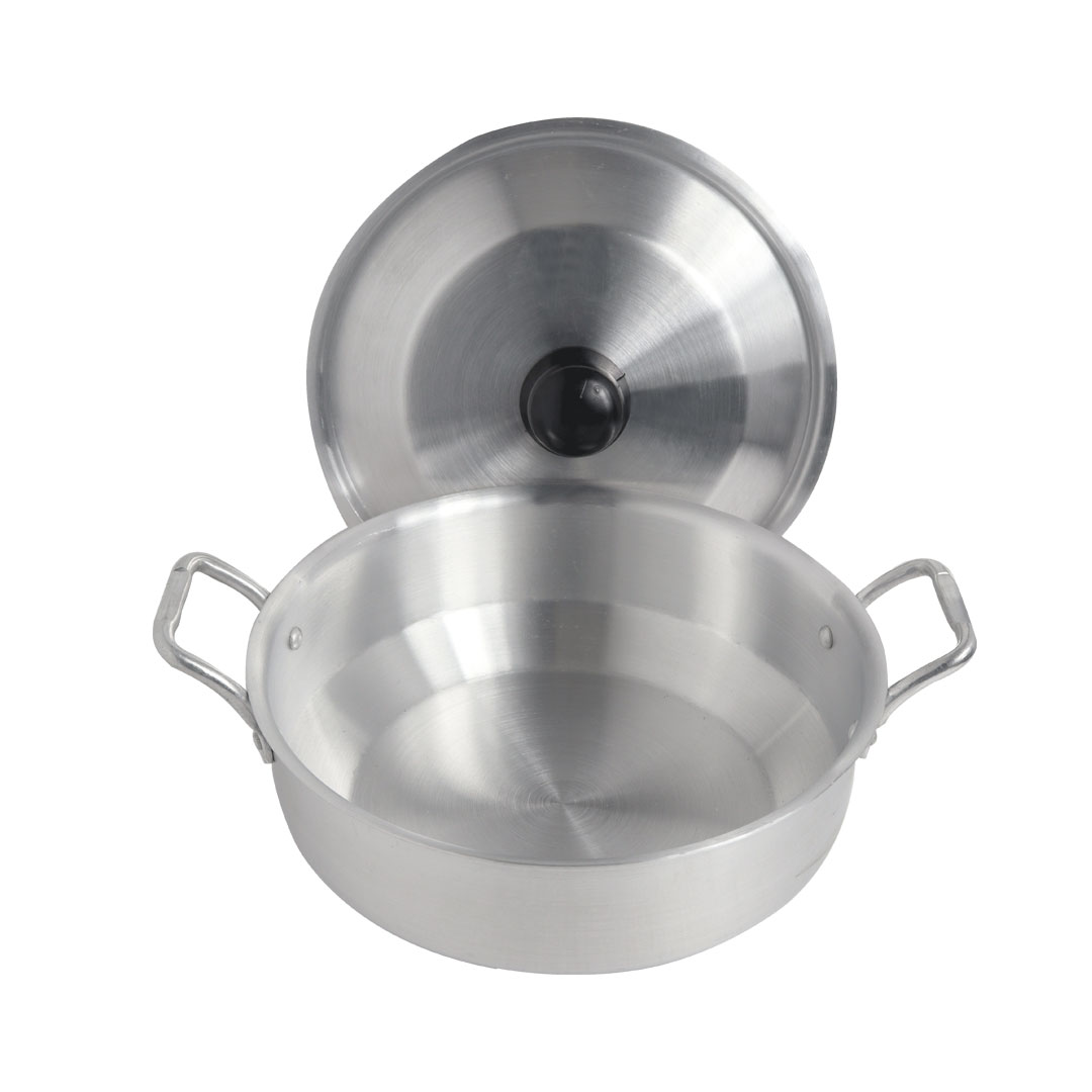 Alusafe Aluminum Wokpan with Lid (22*7 CM). 