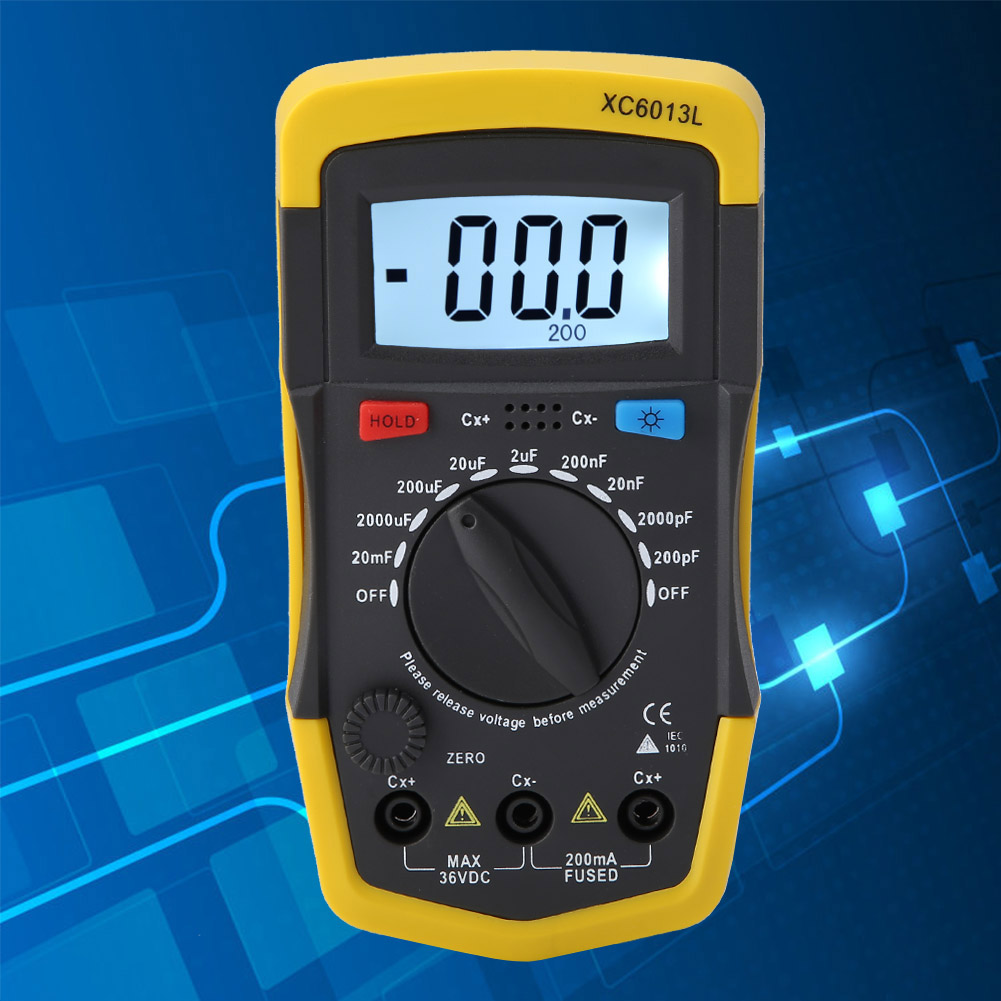 LCD Digital Capacitor Tester Capacitance Meter mF uF Circuit Gauge. 