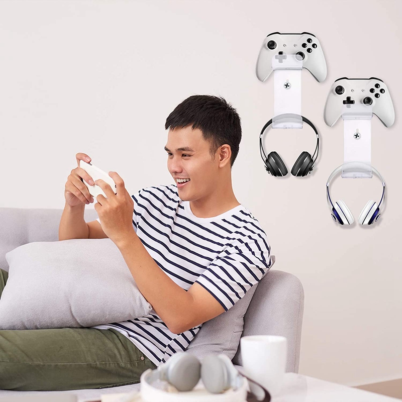 Universal Game Controller Holder Wall Mounted Headset Stand for PS4. 