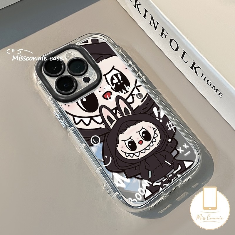 Couple Cartoon Doodle Pop Mart Labub Casing For Realme C53 C11 5 5i 6i C21Y C25Y C25 C67 C35 C3 C20 C65 C30 C11 C15 Note 50 C25s 5S C15 C51 C20A Narzo 20 Luxury Mirror Case. 