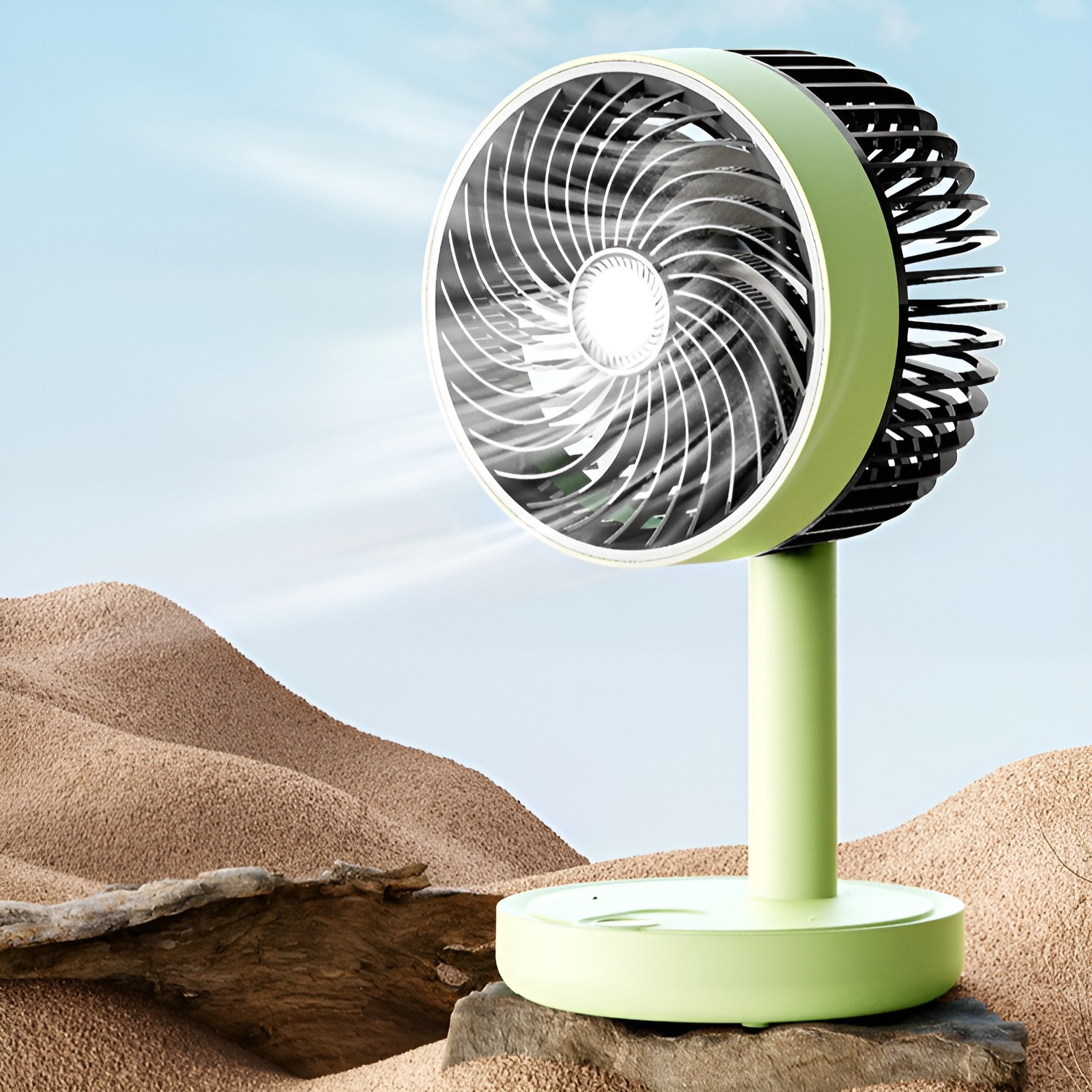DURATION POWER DP-7639 Rechargeable 4000mAh Battery Three Speed Modes Up-Down Adjustable Desk Fan. 