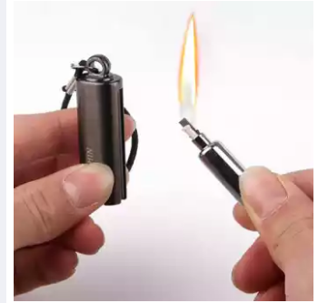 Survival Tool Lighter Kit for Outdoor Keychain Flint Fire Starter Shell Permanent Match Striker Key Chain Portable Free Fire. 