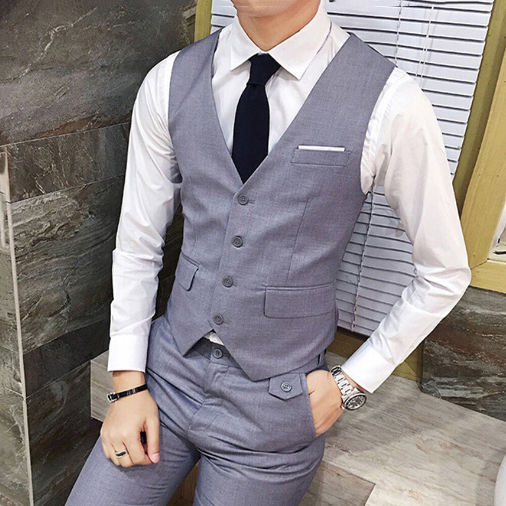 3Pcs/Set Luxury Plus Size Men Suit Set Formal Blazer +Vest +Pants Suits Sets Oversize For Men's Wedding Office Business Suit Set. 