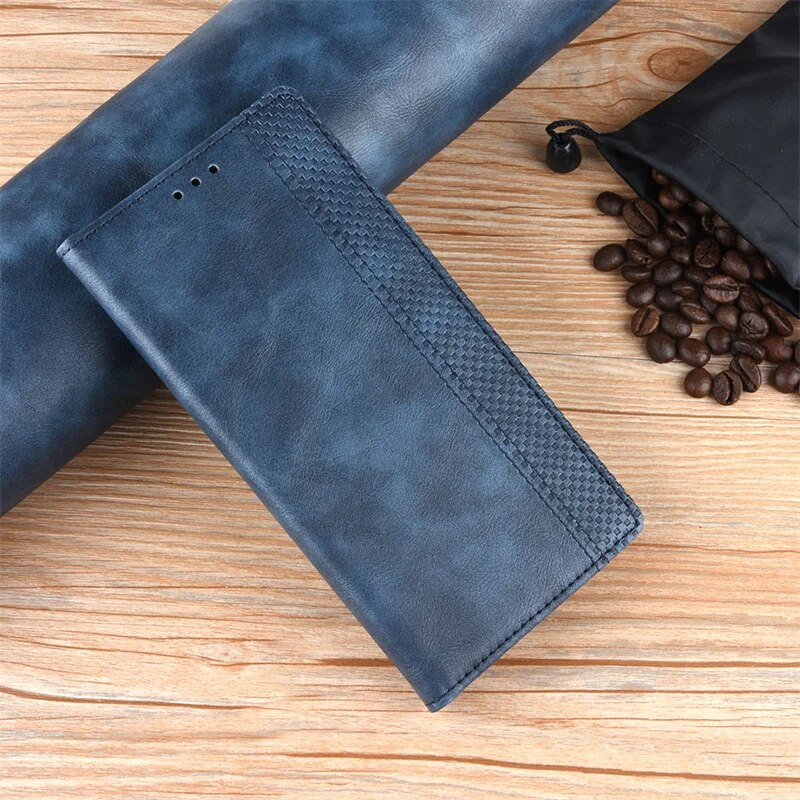 For Tecno Spark 10 4G luxury magnetic buckle retro pattern leather case for Tecno Spark 10 phone protective case