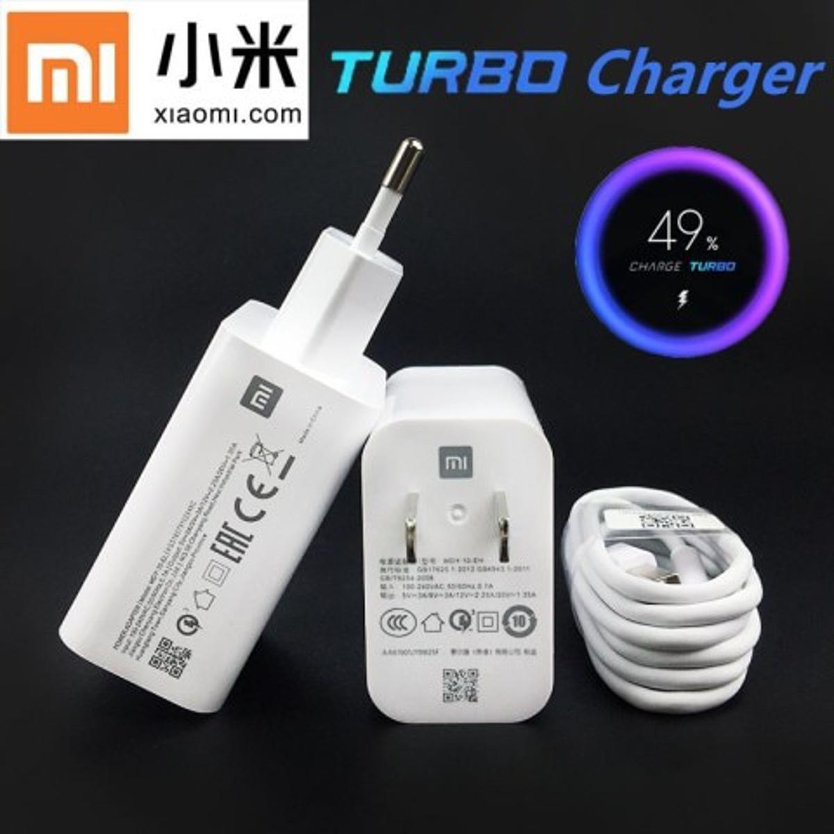 Xiaomi Turbo Charger 27W QC 4.0 Fast Charge Adapter USB Type-C Cable for mi 9 se 9t cc9 redmi note 7 8 K20 Pro mix 4- White