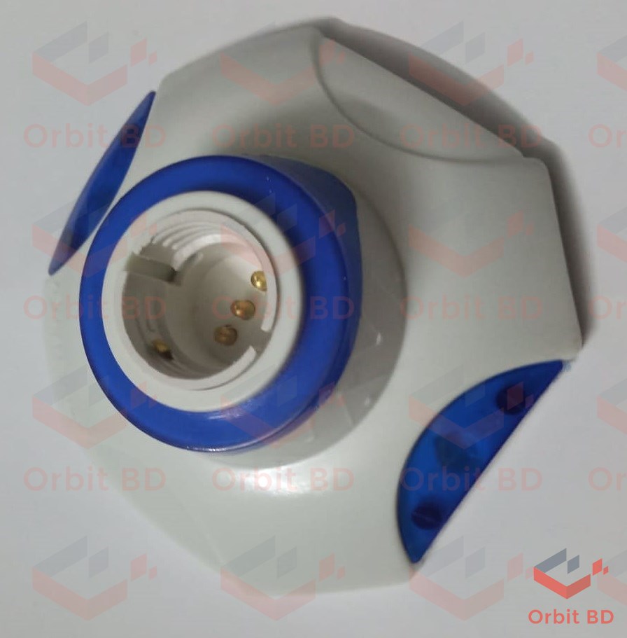 Electric Batten Holder 2 Side Color AC 250V 6A Brass Contact 2 In 1 Holder B-22 Pin Type With E27 Patch Type LED Light Holder Decorative LED Batten Holder. 