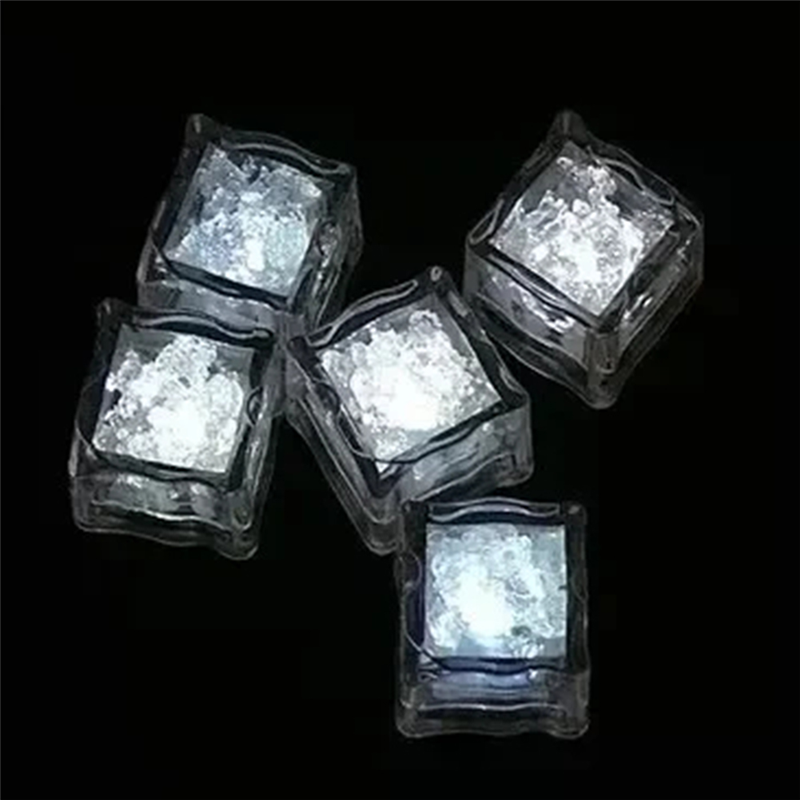 Waterproof LED Ice-Cube Flashing Glow in the Dark Light Up for Bar Club Drinking Party Decoration Plastic Led Ice-Cube Light A 12Piece. 