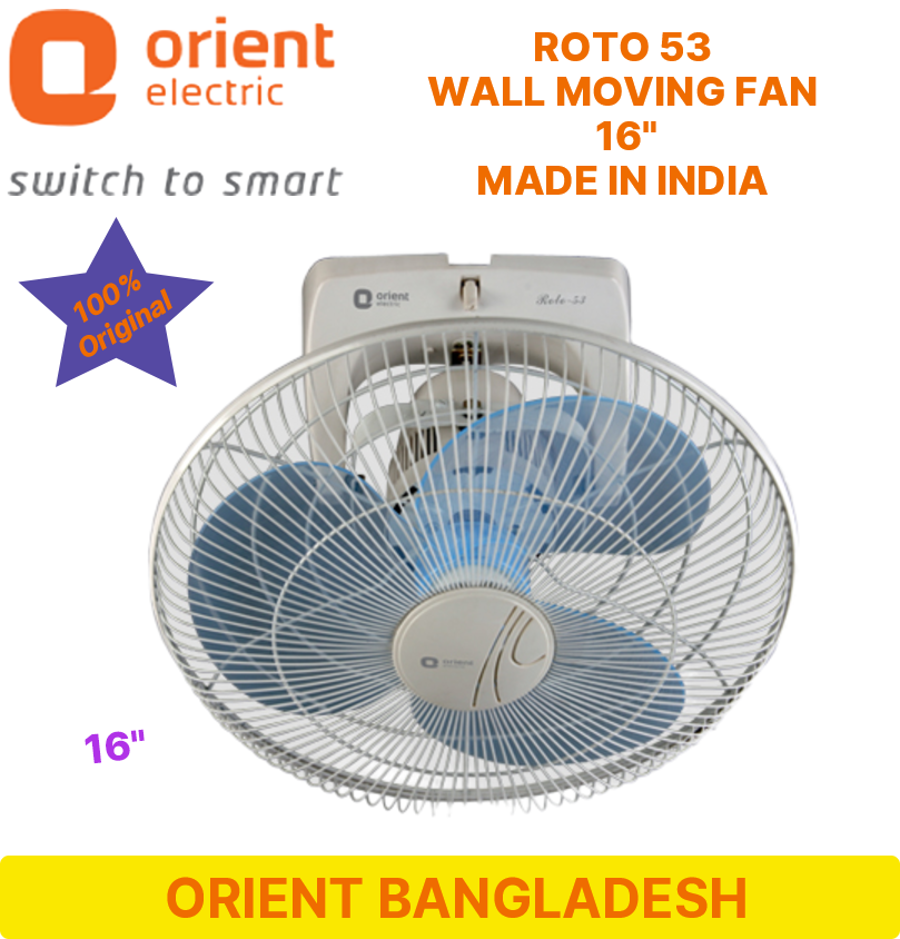 Orient Electric Roto-53 400 MM high speed ceiling mounted fan (White u0026 Blue)