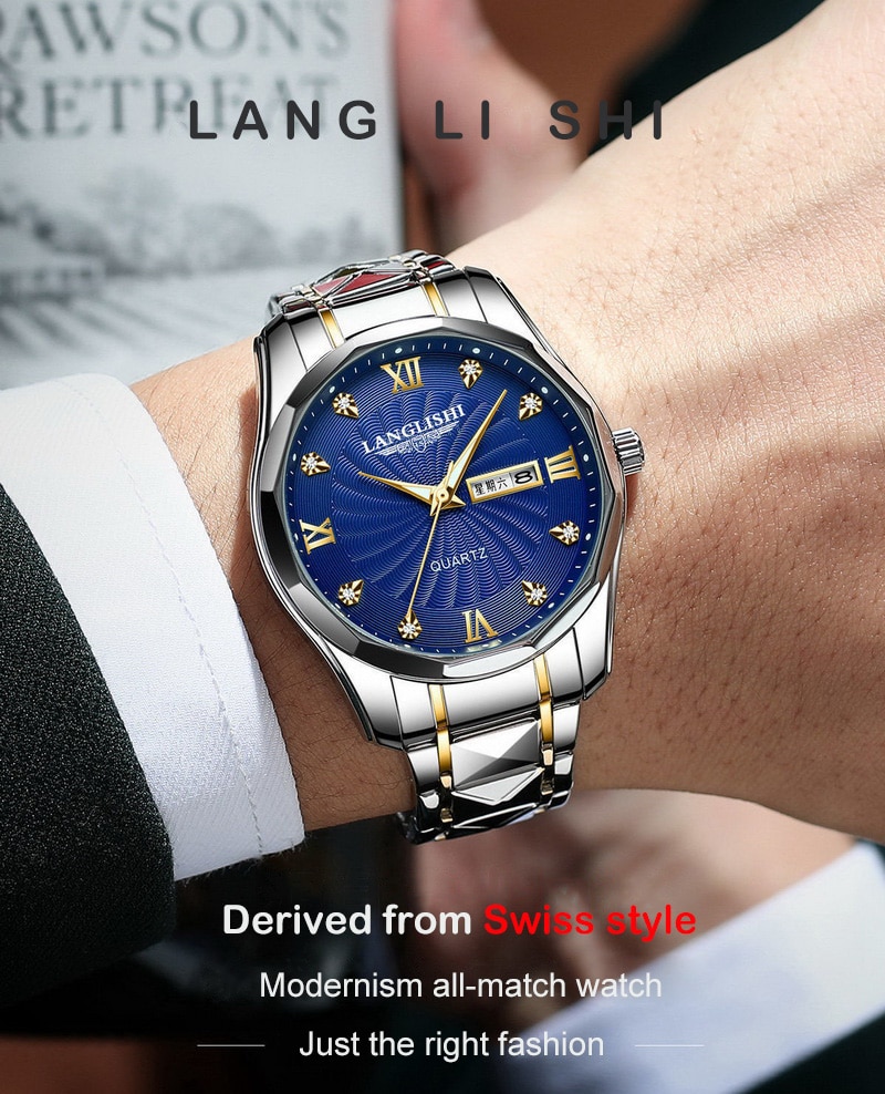 Langlishi 3169 imported luxury fashion stainless steel waterproof