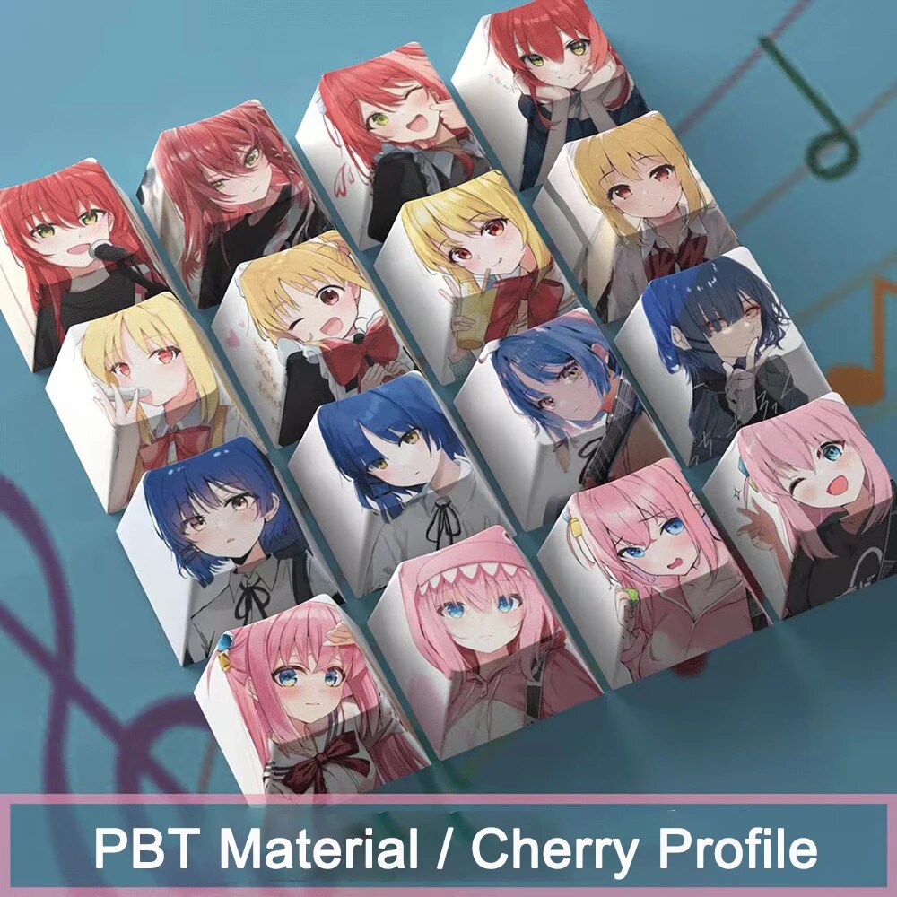 4 Keys Honkai Impact 3 Keycaps BOCCHI THE ROCK Game Cherry Profile Elysia Personalized Anime Keyboard Key Caps For MX Switches. 