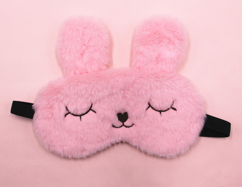 Cute Plush Closing Eye Rabbit Eye Mask Cartoon Blackout Sleep Eye Mask Eye Shield Cold and Hot Compress Rabbit Shading