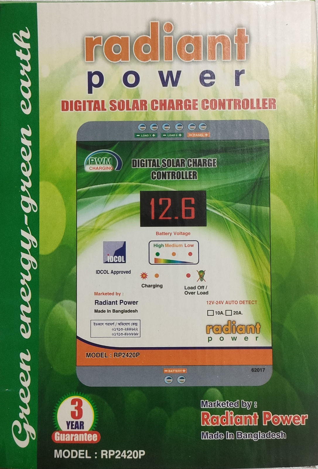 Radiant Power 20A Digital Solar Charge Controller