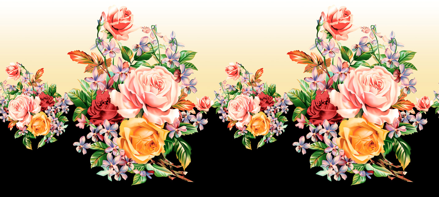 CNVS-668 60″ inch x 36″ inch  Watercolor Flower Pattern. 