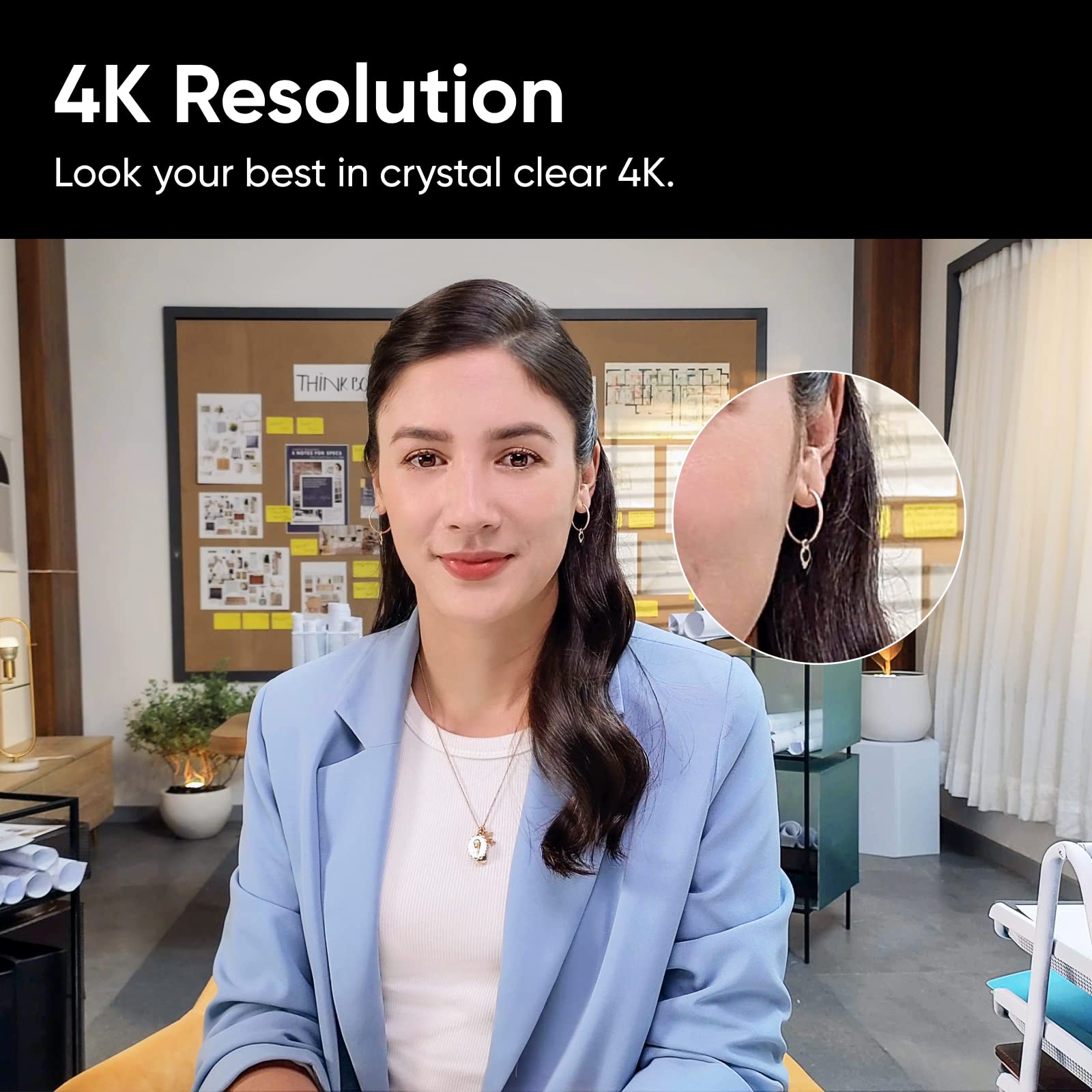 Insta360 Link - 4K Webcam With 1/2 quot；AI Tracking，Sensor, HDR，Gesture Control, Specialized Modes，Noise-Canceling Microphones. 
