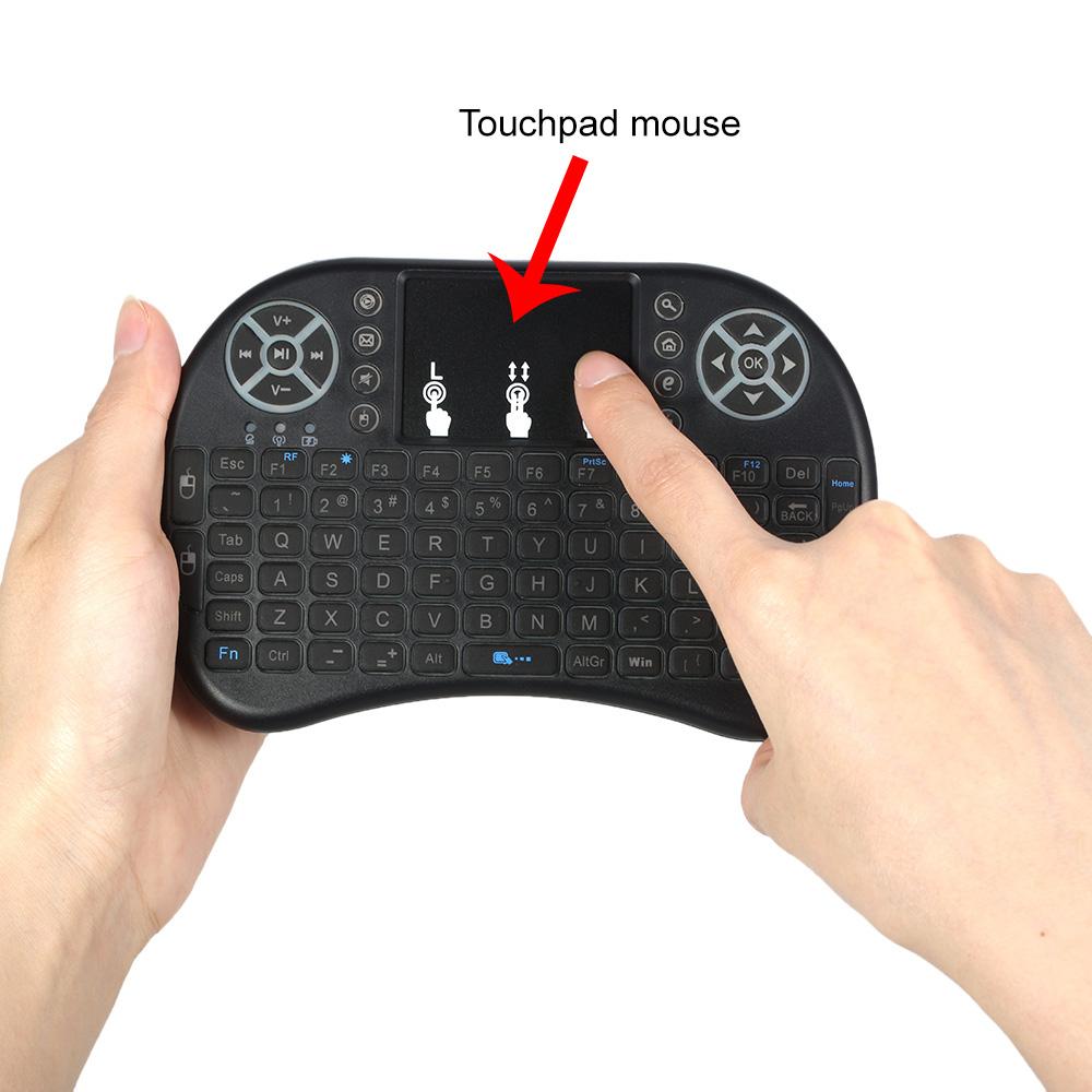 3 Colour Backlit Wireless Mini Keyboard With Touchpad Mouse- Gaming - Rechargeable - Wireless Mouse Keyboard COMBO For Android TV Box /  PC / Laptop. 