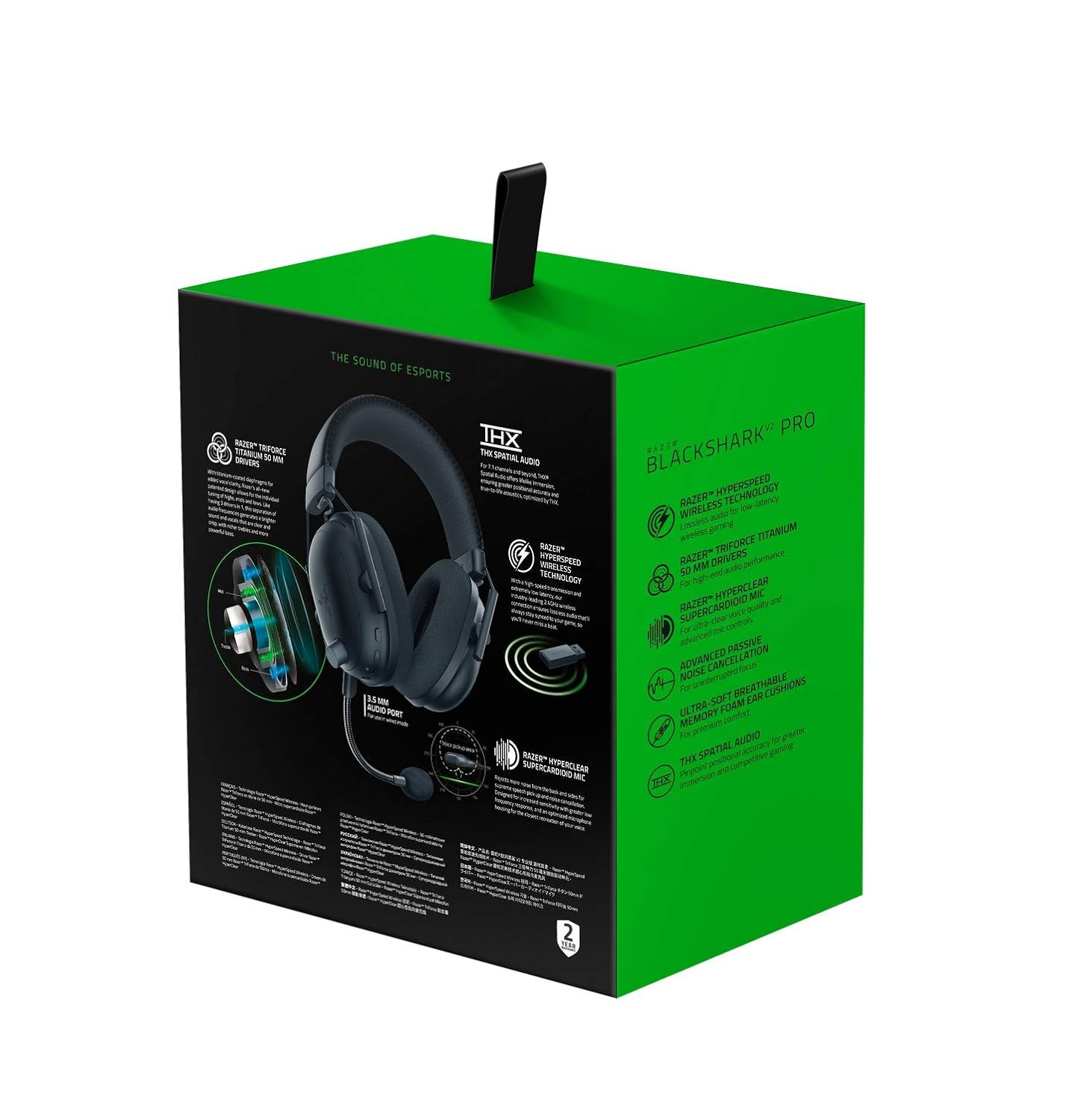 Razer BlackShark V2 Pro Black Wireless Gaming Headphone II plug and play with computer or xbox or console. 