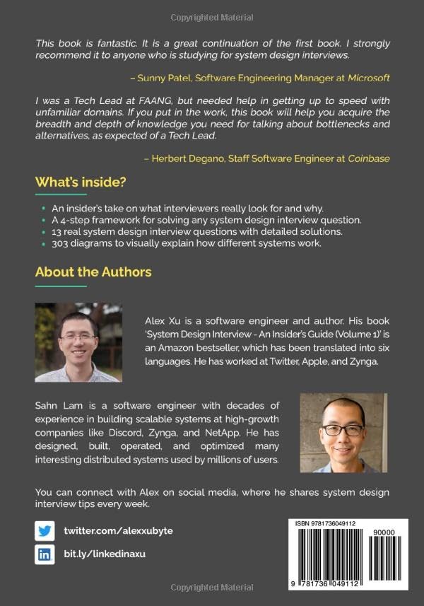 System Design Interview An Insider's Guide – (Volume 2) by Alex Xu (Paperback). 