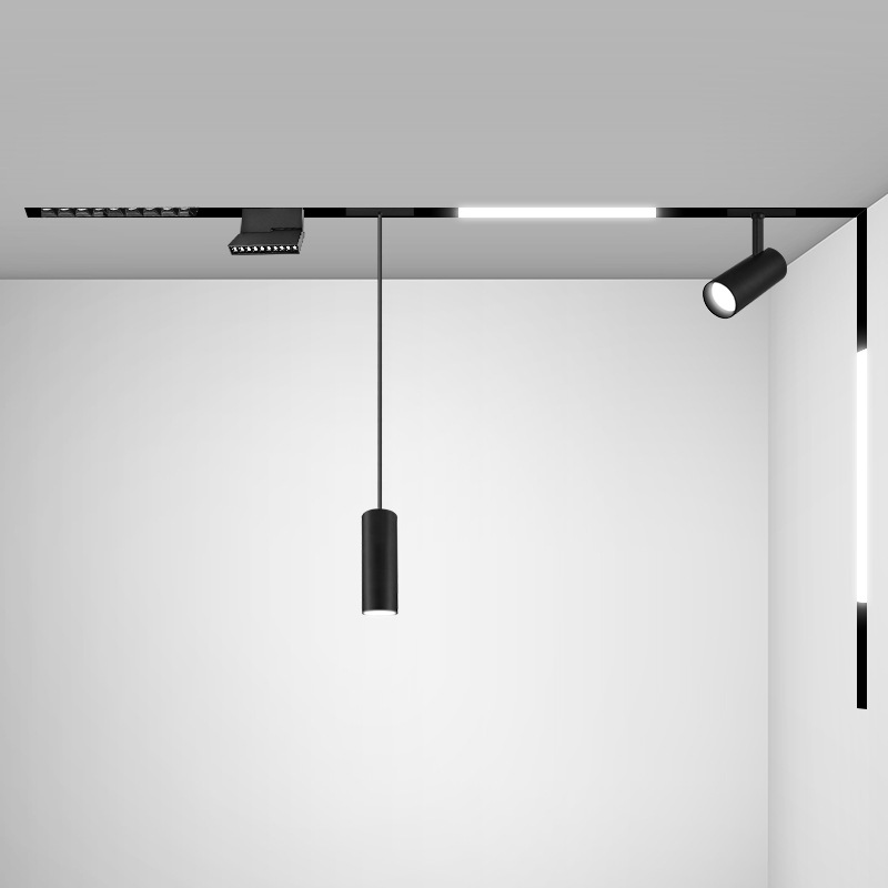 LEDMagnetic Suction Track Light Embedded Frameless Household Living Room Headless Lamp LineledGuide Rail Magnetic Suction Lamp Wholesale. 