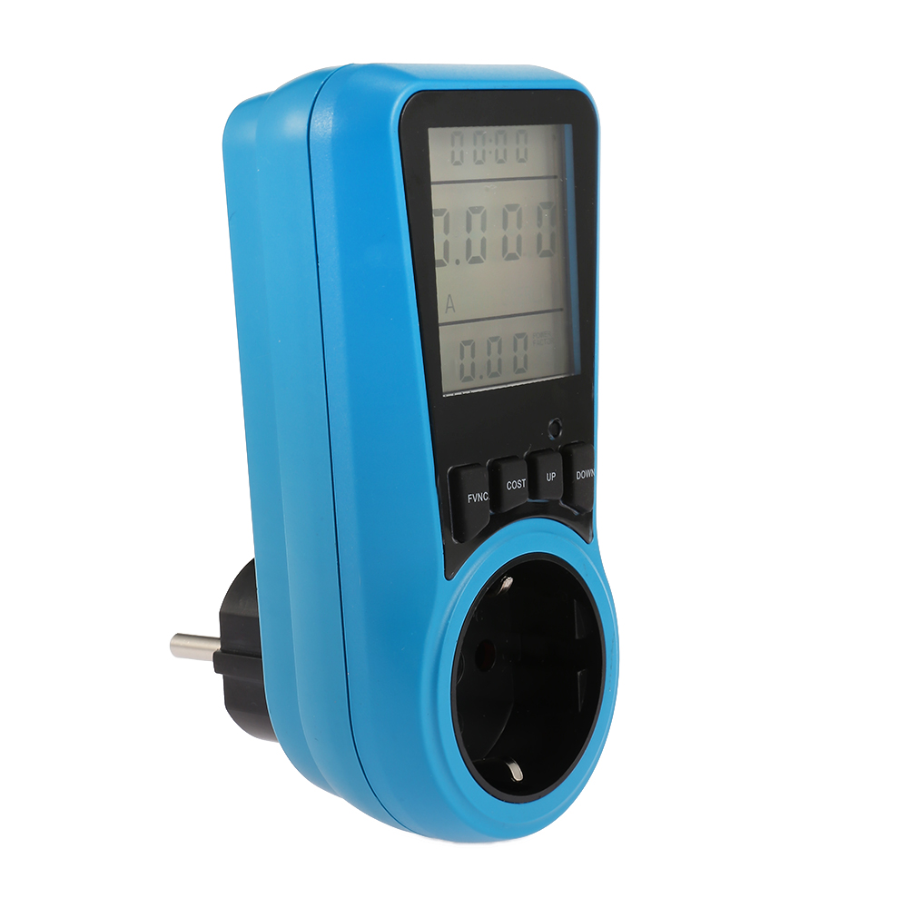 LCD Display Electricity Usage Power Meter Socket En-ergy Watt Volt Amps Wattage KWH Consumption Analyzer Monitor Outlet AC230V~250V EU Plug. 