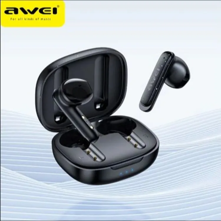 AWEI T66 Wireless Bluetooth Earbuds - Noise Cancelling Earbuds for iPhone  and Android - Waterproof and Gaming Earbuds with Microphone - Noise