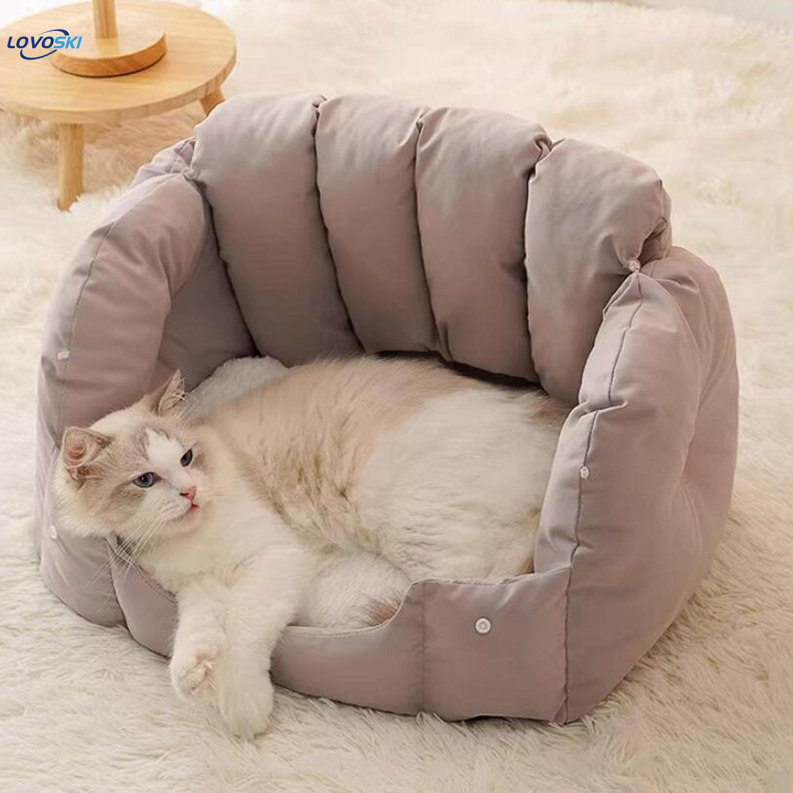 Cat Bed Comfortable Cat Sleeping Pad Hut Cushion Detachable Winter Warm Nest Pet Bed for Cats and. 