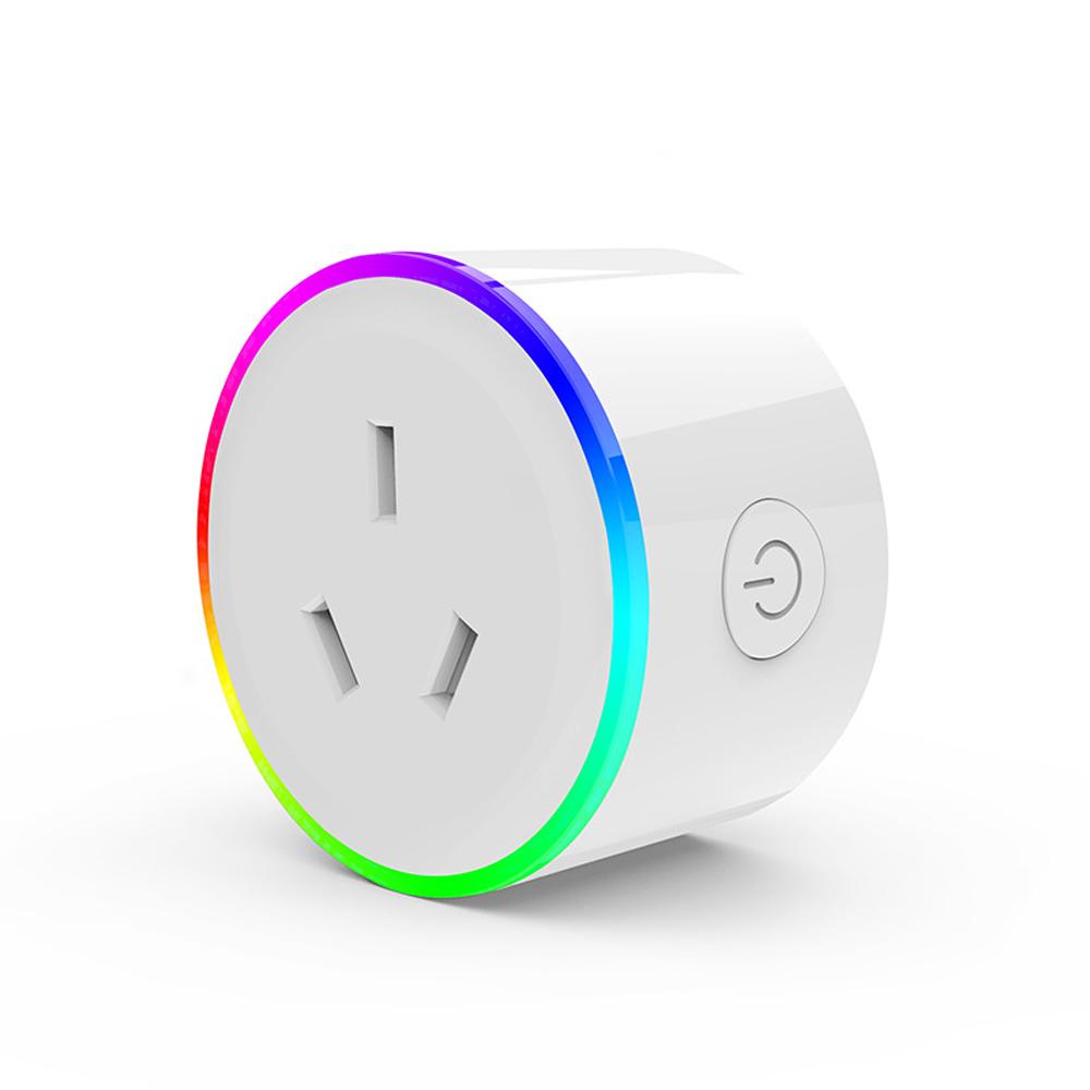 XS-A18 AC100-240V 10A AU Plug WIFI Control Socket Wireless Timer Switch Outlet With RGB LED Light Voice Control -