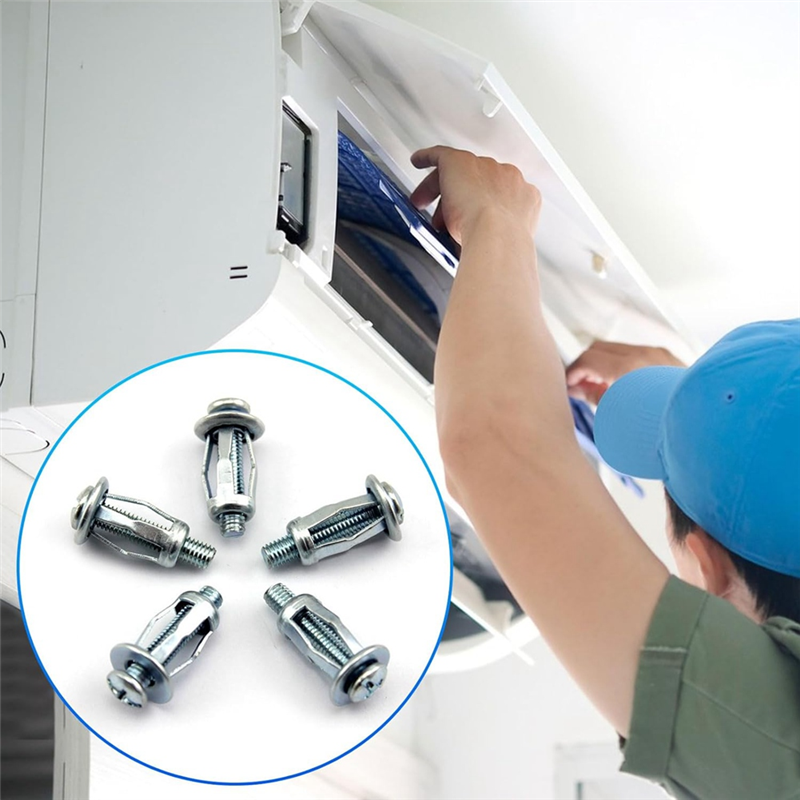 80Pcs X 20 Expansion Nut Set Jack Nuts with Screws, Short Jacknut Expansion Nut Flat Head Threaded Insert Nut. 