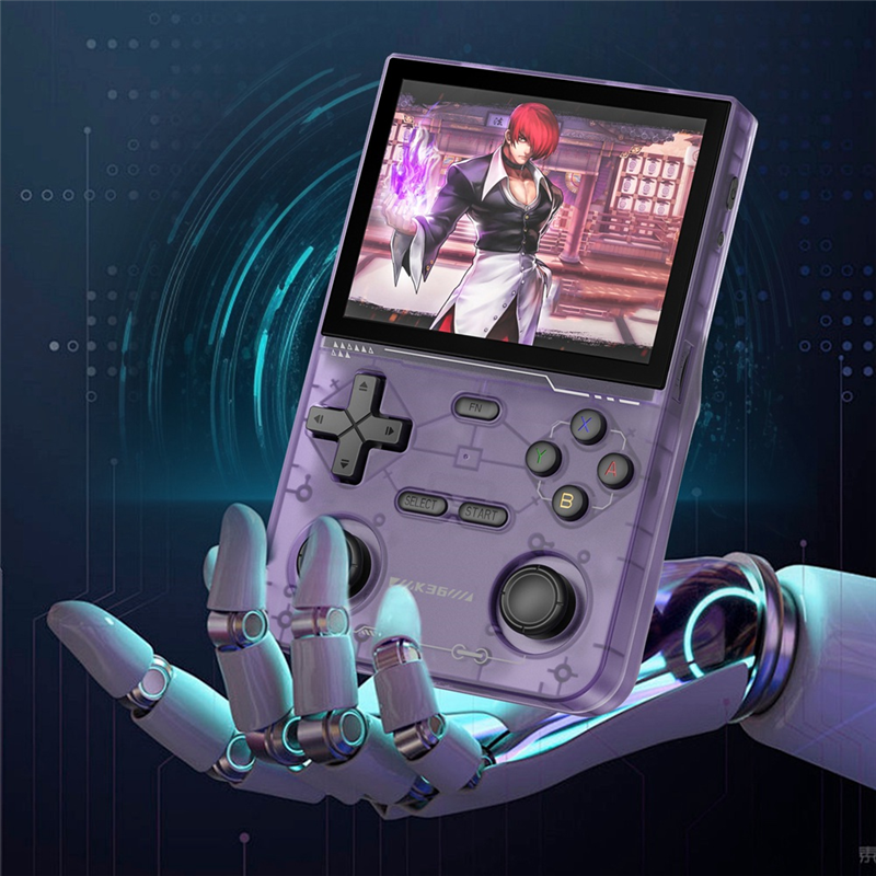 K36 Handheld Retro Game Console 64G 16000+ Games 3.5 Inch 3500mAh Dual Joystick for PSP/MAME/N64 Video Game Player B. 