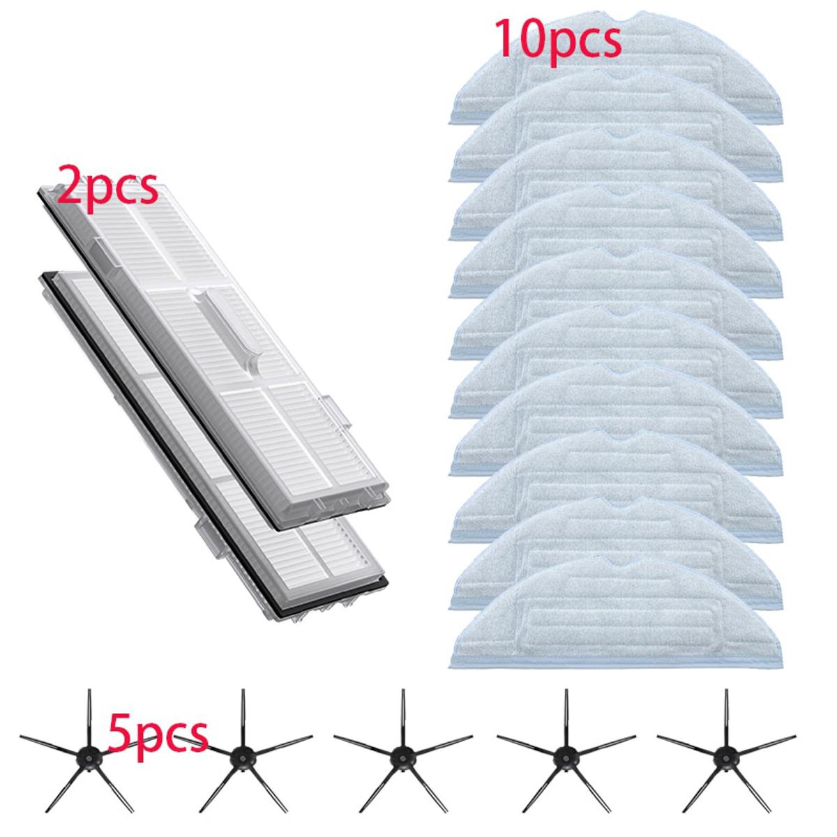 Microfiber Pro-Clean Mopping Cloths Side Brush for XiaoRoborock T7 T7S T7plus T7Splus S7 and S7Max S70 S75 Parts-as tpicture