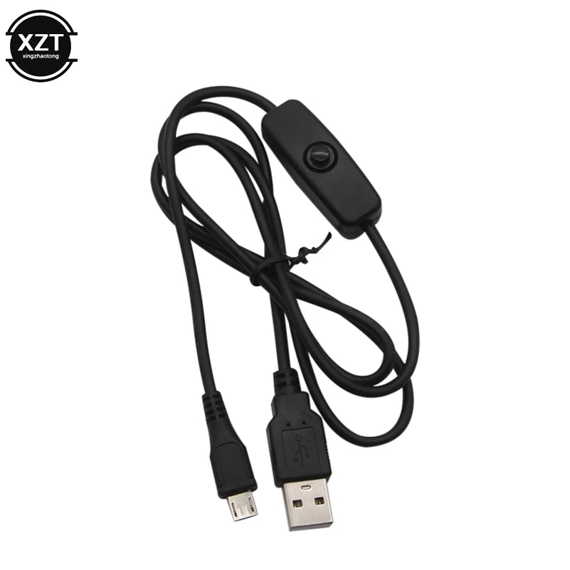 Universal USB Cable to Micro USB Power Adapter 5V 2.5A for Raspberry Pi 3 2 with ON/OFF Switch Charger Cable for Android. 