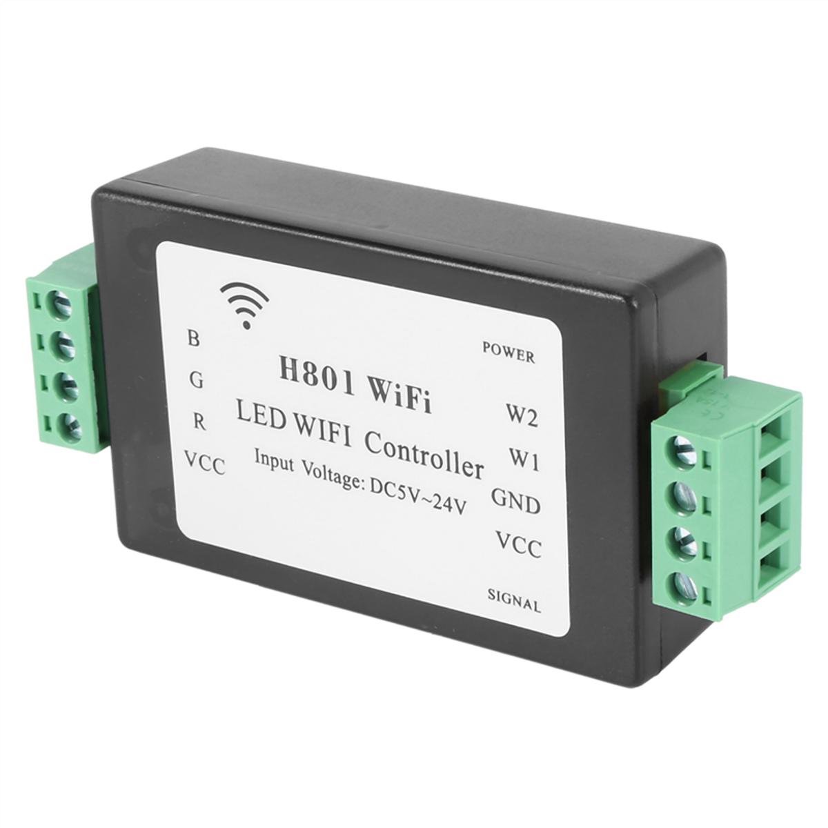 H801 WIFI Controller-5 x LED WiFi Controller-Black