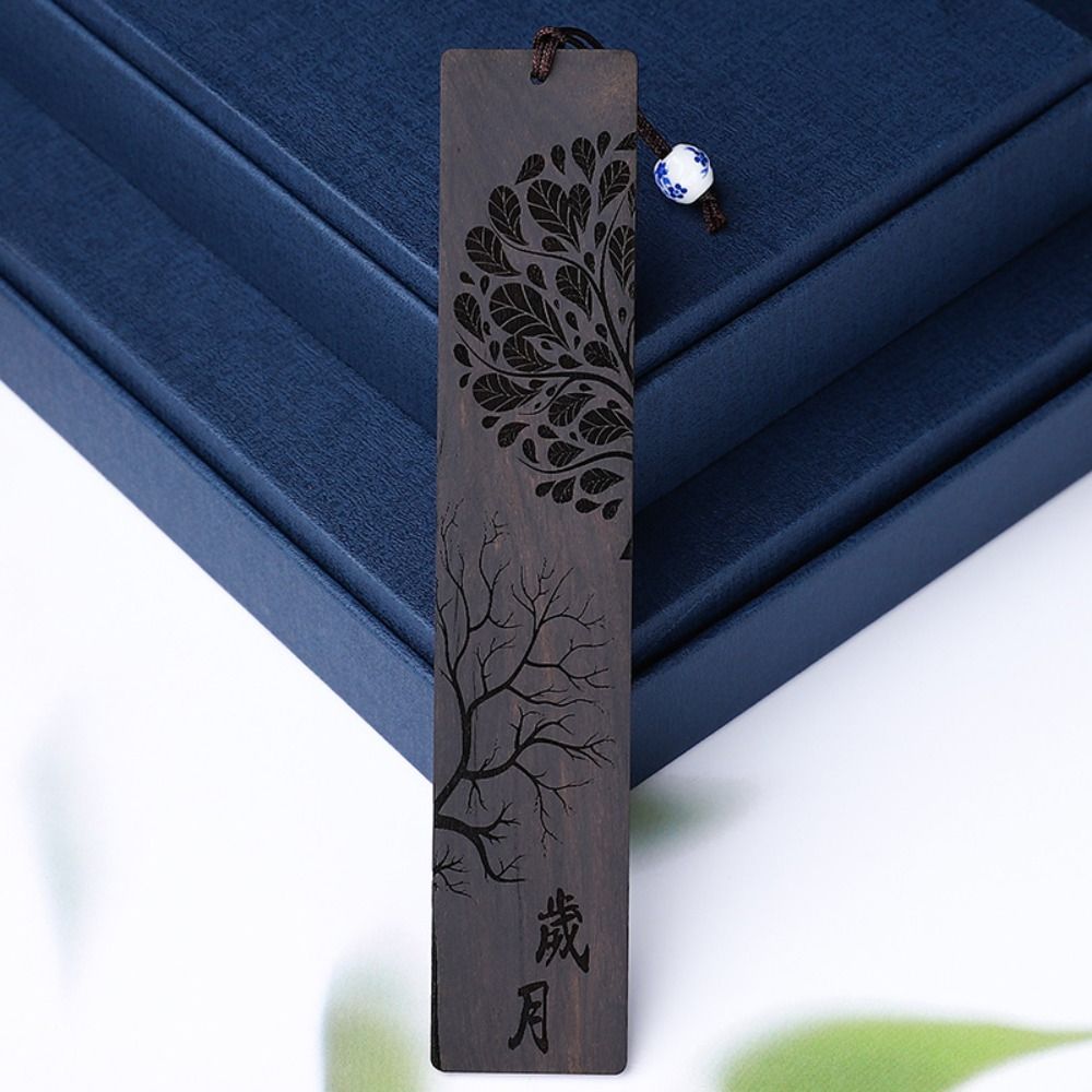 Accessories Wooden Wooden Bookmark Black Red Retro Book Clip Office Supplies