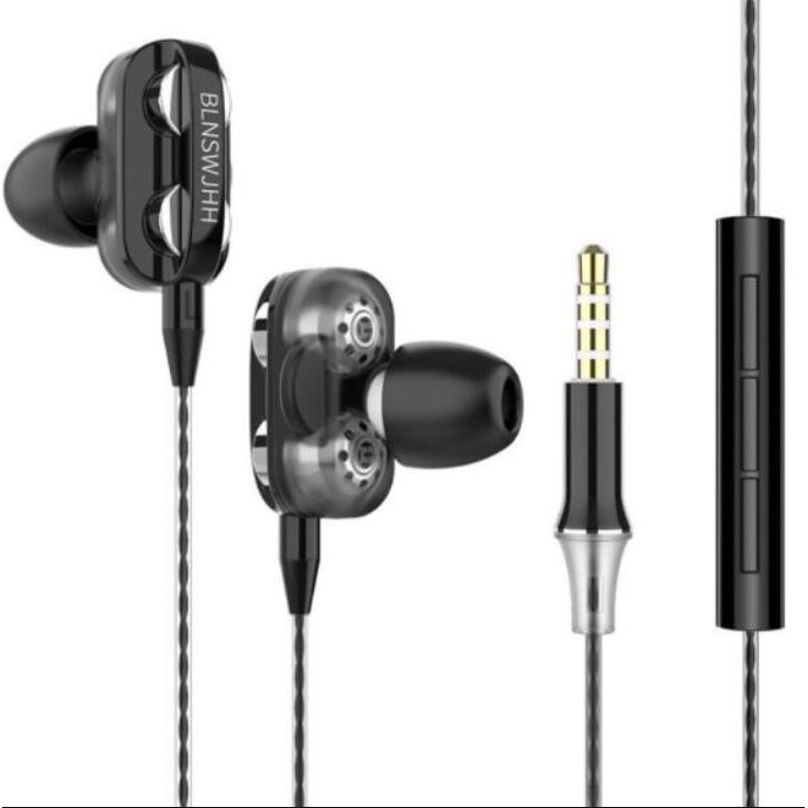 gilii 4D bass dual speaker HiFi stereo 3.5mm headset with microphone + wired headset. 