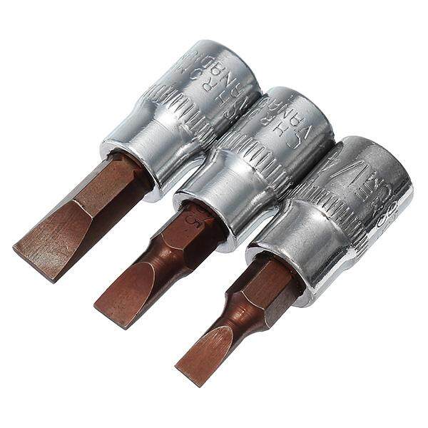 Drillpro 1/4 Inch Drive Sockets Set S2 Alloy Metric Screwdriver Bit Sockets H3,H4, H5, H6, H7, H8 - Three piece flat type fd4fd5.5fd7. 