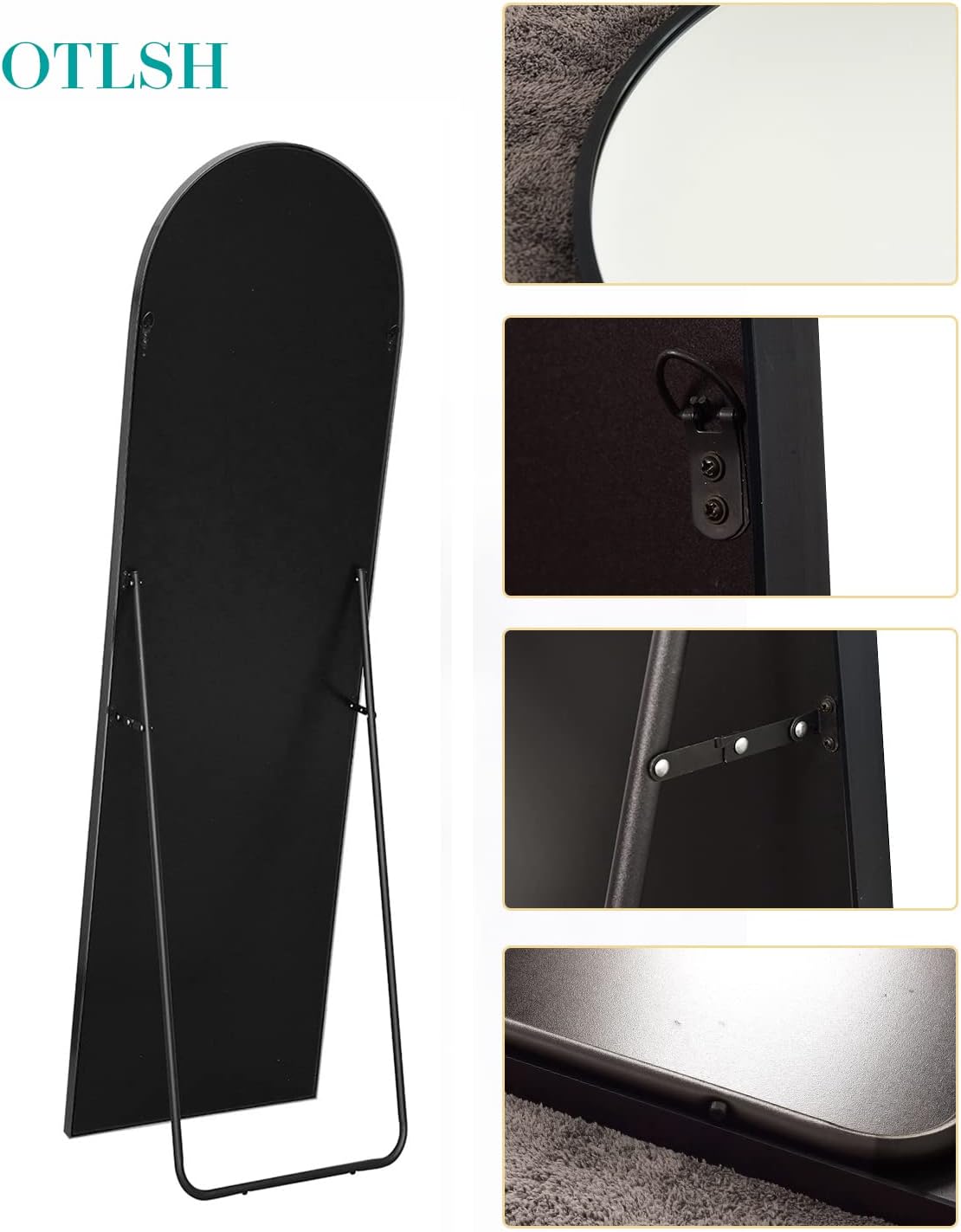 58×18 Arched Full Length Mirror Arched with Stand, Standing , Full Body Mirror, Large Mirror, Arched Wall Mirror,. 
