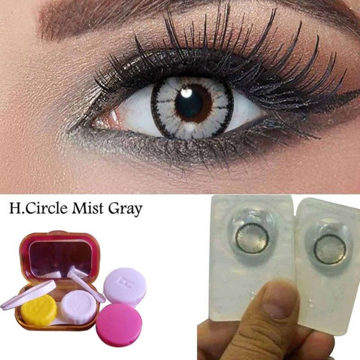 Bella Contact Lens highlight circle mist gray. 